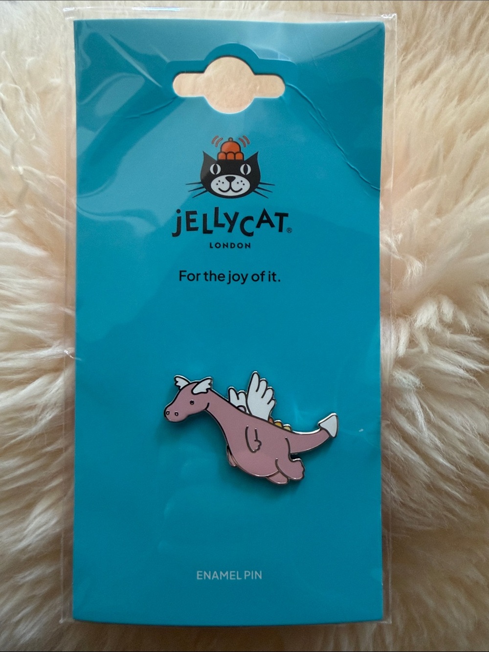 Jellycat Pink Winged Dragon Enamel Pin
